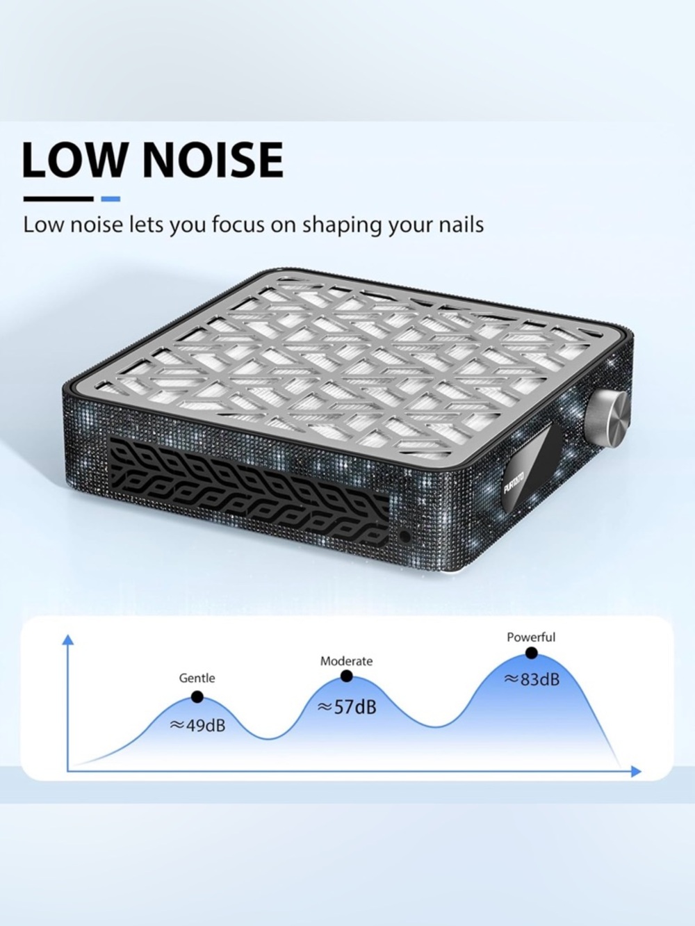 Nail Dust Collector Black Diamond HEPA Powerful Suction Salon Vacuum Bling - Picture 7 of 12